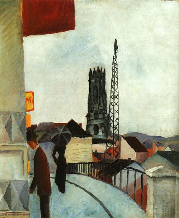 August Macke Cathedral at Freiburg, Switzerland Spain oil painting art